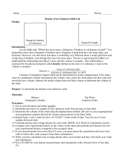 Density of an Unknown Solid Lab