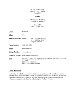 Syllabus Stuff - Mt. San Jacinto College