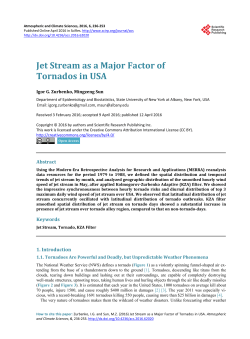Jet Stream as a Major Factor of Tornados in USA
