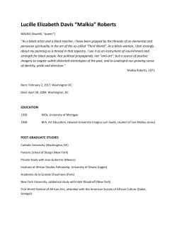 Lucille Elizabeth Davis &ldquo;Malkia&rdquo; Roberts