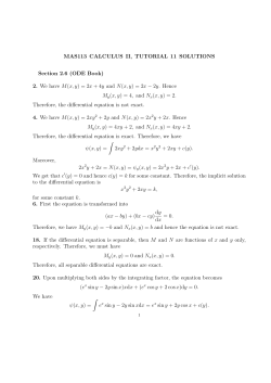 MAS113 CALCULUS II, TUTORIAL 11 SOLUTIONS Section 2.6