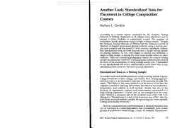 Another Look: Standardized Tests for Placement in College