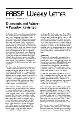 Diamonds and Water: A Paradox Revisited