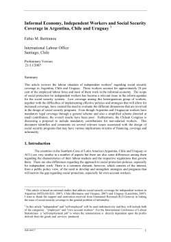 Informal Economy, Independent Workers and Social Security