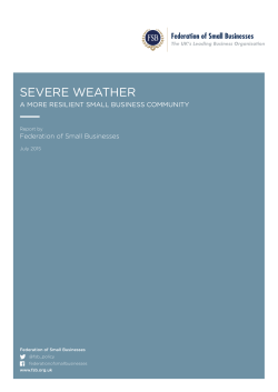 Severe Weather - Federation of Small Businesses