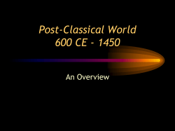 Post-Classical World 600 CE