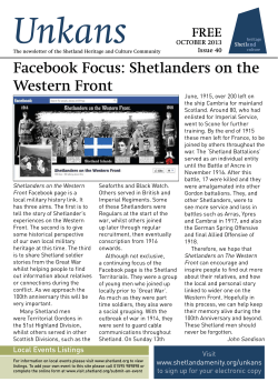 Facebook Focus: Shetlanders on the Western Front