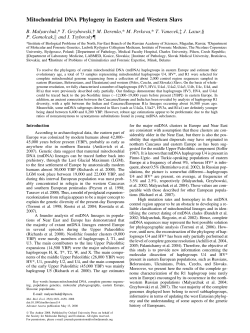 Mitochondrial DNA Phylogeny in Eastern and Western Slavs