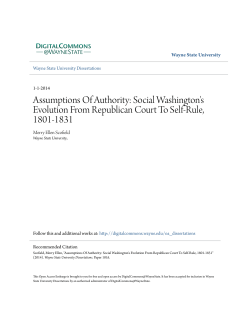 Social Washington`s Evolution From Republican Court To Self