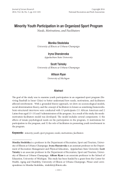 Minority Youth Participation in an Organized Sport Program
