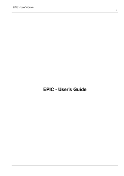 EPIC - User`s Guide - EPIC