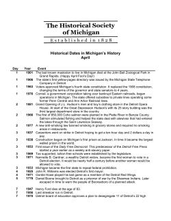 Historical Dates in Michigan`s History April