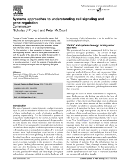 Systems approaches to understanding cell signaling