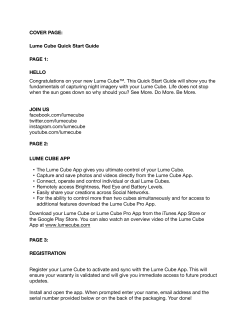 COVER PAGE: Lume Cube Quick Start Guide PAGE 1: HELLO