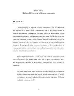 CHAPTER 3: The Role of Tense-Aspect in Discourse Management