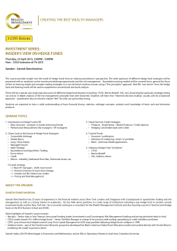 investment series: insider`s view on hedge funds