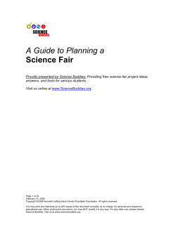 A Guide to Planning a Science Fair - UNM STEM