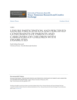 leisure participation and perceived constraints of parents and