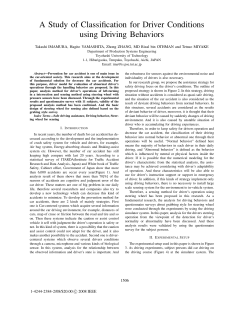 A Study of Classification for Driver Conditions using Driving Behaviors
