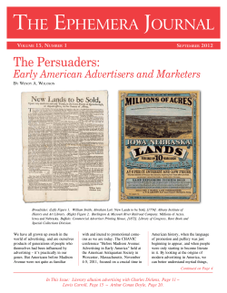 Issue 1 - Ephemera Society of America