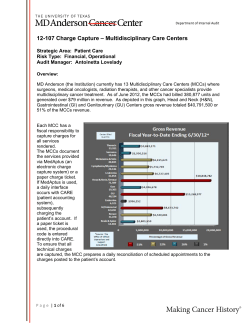 MDACC Charge Capture - Multidisciplinary Care