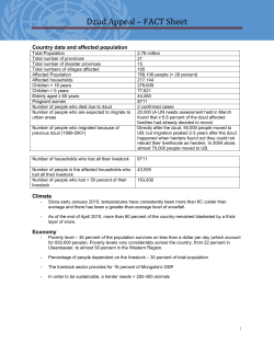 Dzud Appeal &ndash; FACT Sheet