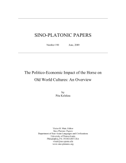 The Politico-Economic Impact of the Horse on Old World Cultures