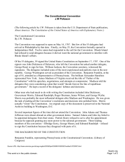The Constitutional Convention JW Peltason (The following