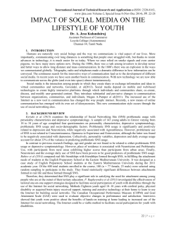 impact of social media on the lifestyle of youth