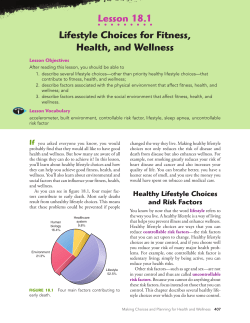 Lesson 18.1 Lifestyle Choices for Fitness, Health, and Wellness