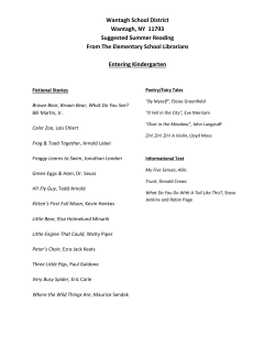 Entering Kindergarten - Wantagh Public Library