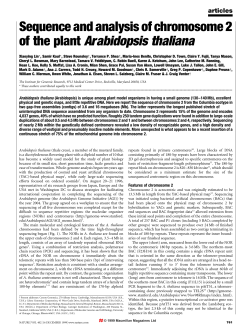 Sequence and analysis of chromosome 2 of the plant Arabidopsis
