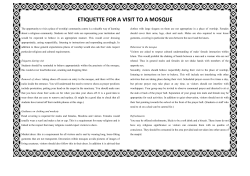 ETIQUETTE FOR A VISIT TO A MOSQUE