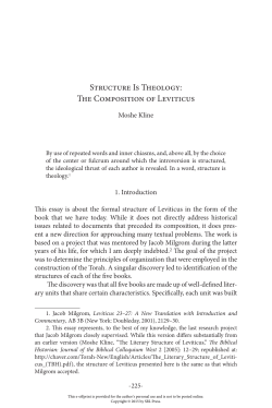 structure Is theology: the Composition of leviticus