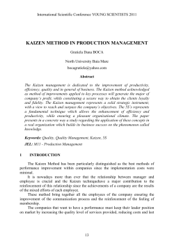 KAIZEN METHOD IN PRODUCTION MANAGEMENT