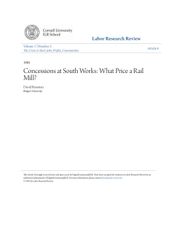 Concessions at South Works: What Price a Rail Mill?