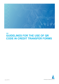 Guidelines for the use of QR Code in Credit Transfer Forms