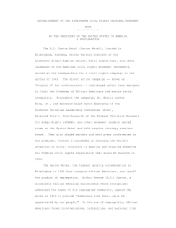 establishment of the birmingham civil rights national monument