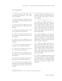 Exercises with Solutions