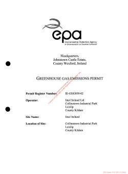 GREENHOUSE GAS EMISSIONS PERMIT