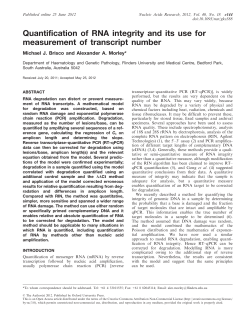 Quantification of RNA integrity and its use for measurement of