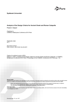 Analysis of the Design Criteria for Ancient Greek and Roman Catapults