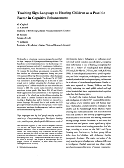 Teaching Sign Language to Hearing Children as