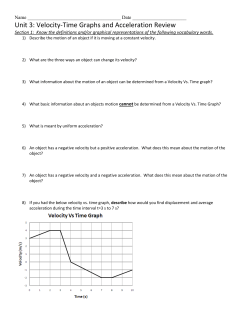 Unit 3: Velocity-Time Graphs and Acceleration