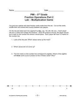 PMI &ndash; 5nd Grade Fraction Operations Part 2 Lab &ndash; Multiplication Game