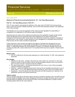 Statement of Financial Accounting Standards No. 157 &ndash; Fair Value