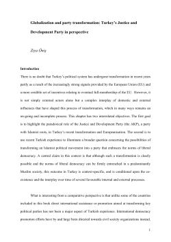 Globalization and party transformation: Turkey`s Justice and