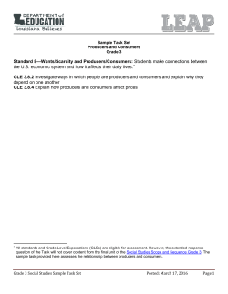 Sample Task Set Producers and Consumers Grade 3