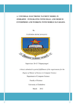 Kavu A Universal Electronic Payment Model In Zimbabwe