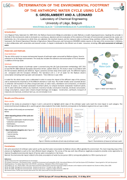Determination of the environmental footprint of the anthropic water